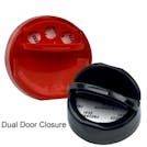 43/485 Black 3 Hole Dual Door Spice Cap with Heat Induction Liner for PET Jars