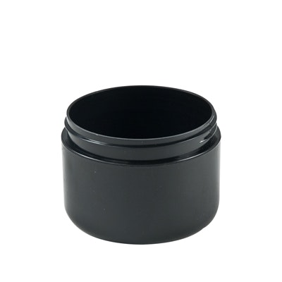 8 oz. Black Polypropylene Dome Double-Wall Round Jar with 89/400 Neck (Cap Sold Separately)