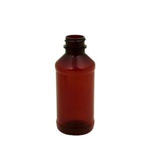 8 oz. Amber PET Plastic Modern Round Bottle, 24mm 24-400