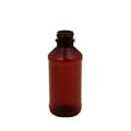 4 oz. Modern Round Amber PET Bottle with 24/400 Neck (Cap Sold Separately)