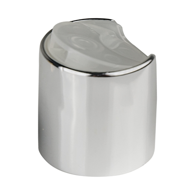 24/410 Silver & Natural ABS/Polypropylene Disc-Top Dispensing Cap