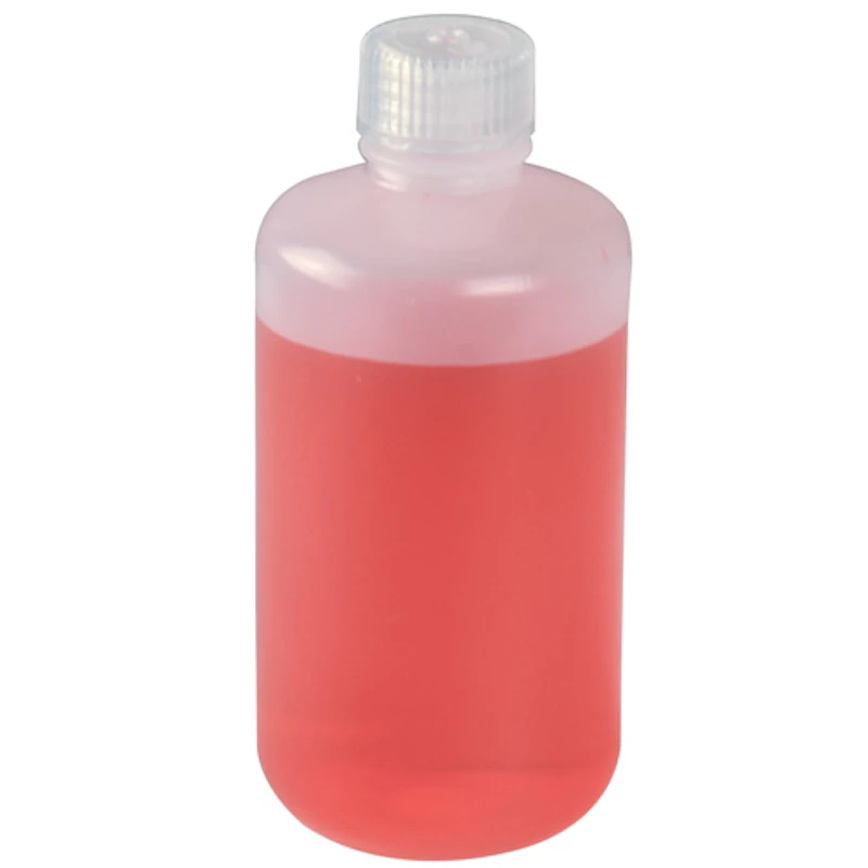 4 oz./125mL Nalgene™ Narrow Mouth HDPE Economy Bottles with 24mm Caps - Case of 72