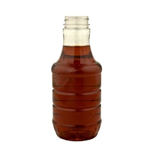 20 oz. Ribbed Round PET Sauce Bottle with 38/400 Neck (Cap Sold Separately)