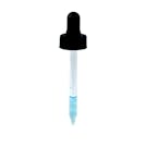 2 oz. Clear Glass Bottle with 20/400 Black Dropper Cap with Glass Pipette