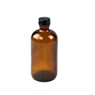 8 oz. Amber Boston Round Glass Bottles with 24/400 Polycone-lined Caps