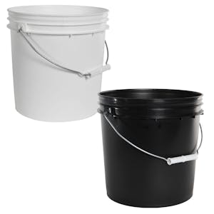 RightPail ™ 2 Gallon Open Head Plastic Bucket – White – 70 mil