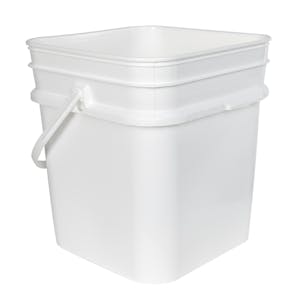 3.25 Gallon/12 Liter 30 Series White HDPE Square Pail with Handle