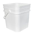 3.25 Gallon/12 Liter 30 Series White HDPE Square Pail with Handle