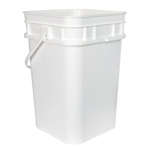 4.25 Gallon/17 Liter 30 Series White HDPE Square Pail with Handle