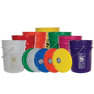 5 Gallon Bucket Lids,Green Reike Flex Spout Plastic Bucket Lid | Pail  Lid-UN Rated-6 Pack