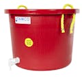 10 Gallon Red Multi-Purpose Bucket Modified by Tamco® with Spigot