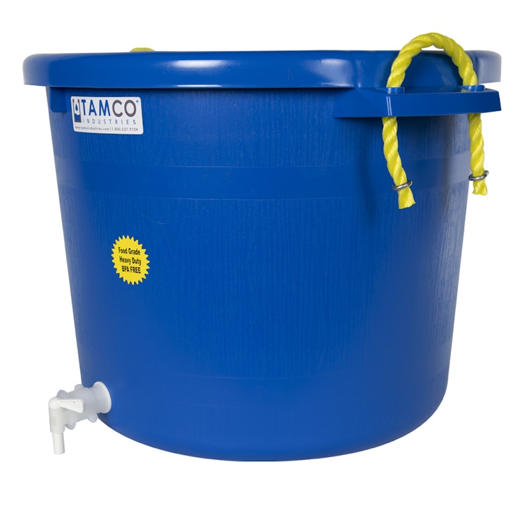 17-1/2 Gallon Blue Multi-Purpose Bucket Modified by Tamco® with Spigot