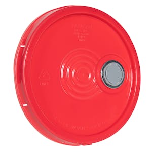 Red Tear Tab Lid with Spout for 6 Gallon Economy Buckets