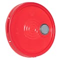 Red Tear Tab Lid with Spout for 6 Gallon Economy Buckets