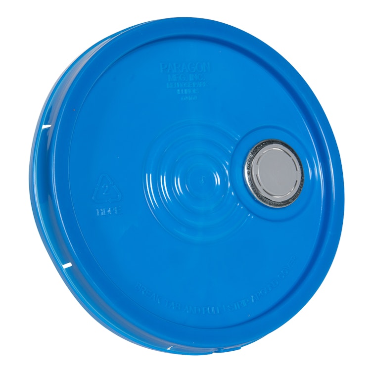 Blue Tear Tab Lid with Spout for 6 Gallon Economy Buckets