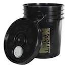 UN Rated Black 5 Gallon Bucket w/Metal Handle & Lid w/Rieke Pour Spout