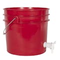 Premium Red 3-1/2 Gallon Tamco® Modified Bucket with Spigot