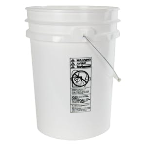 5.3 Gallon White HDPE UN Rated Pail with Handle