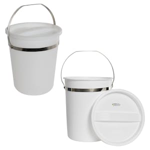 3.3 Gallon White Square Plastic Pail with Metal Handle (P8 Series)