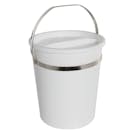 8 Quart White LDPE Pail with Handle & Lid