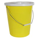14 Quart Yellow LDPE Pail with Handle & Lid