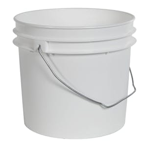 1 Gallon White HDPE Economy Round Bucket with Wire Bail Handle (Lid sold separately)