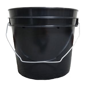 1 Gallon Black HDPE Economy Round Bucket with Wire Bail Handle (Lid sold separately)