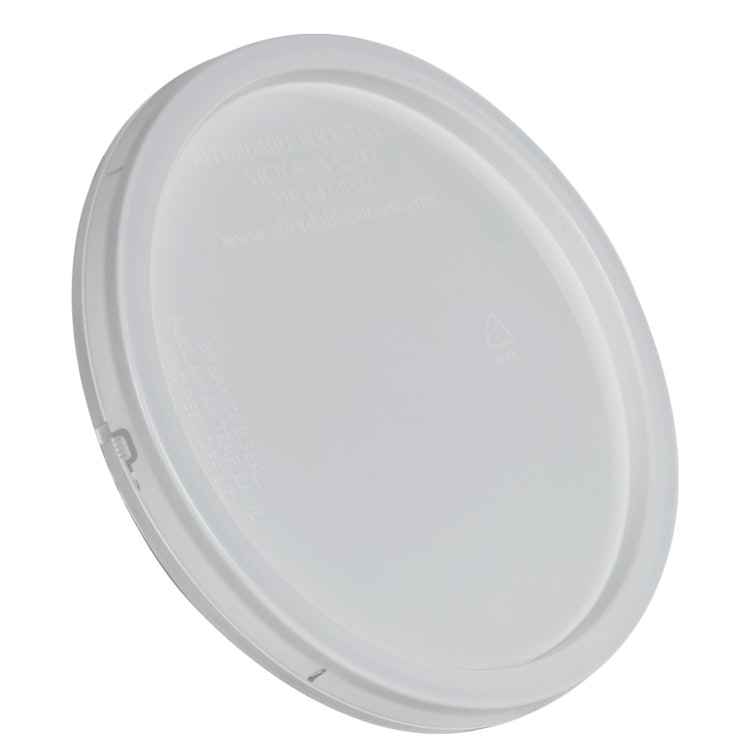 2 Gallon White HDPE Economy Round Bucket Lid with Tear Tab