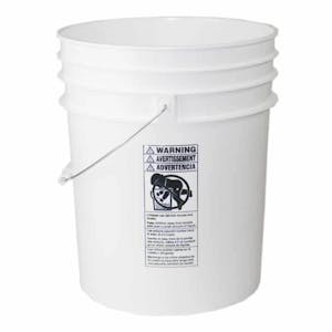5gal White HDPE Plastic Un Rated Buckets (Lid Not Included) - White BPA Free