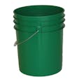 5 Gallon Green HDPE Premium Round Bucket with Wire Bail Handle & Plastic Hand Grip (Lid sold separately)