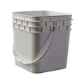 3 Gallon White HDPE Square Buckets with Plastic Handle (Lid sold separately)