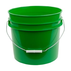 3-1/2 Gallon Green HDPE Economy Round Bucket with Wire Bail Handle & Plastic Hand Grip (Lid sold separately)