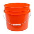 3-1/2 Gallon Orange HDPE Economy Round Bucket with Wire Bail Handle & Plastic Hand Grip (Lid sold separately)