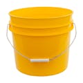 3-1/2 Gallon Yellow HDPE Economy Round Bucket with Wire Bail Handle & Plastic Hand Grip (Lid sold separately)