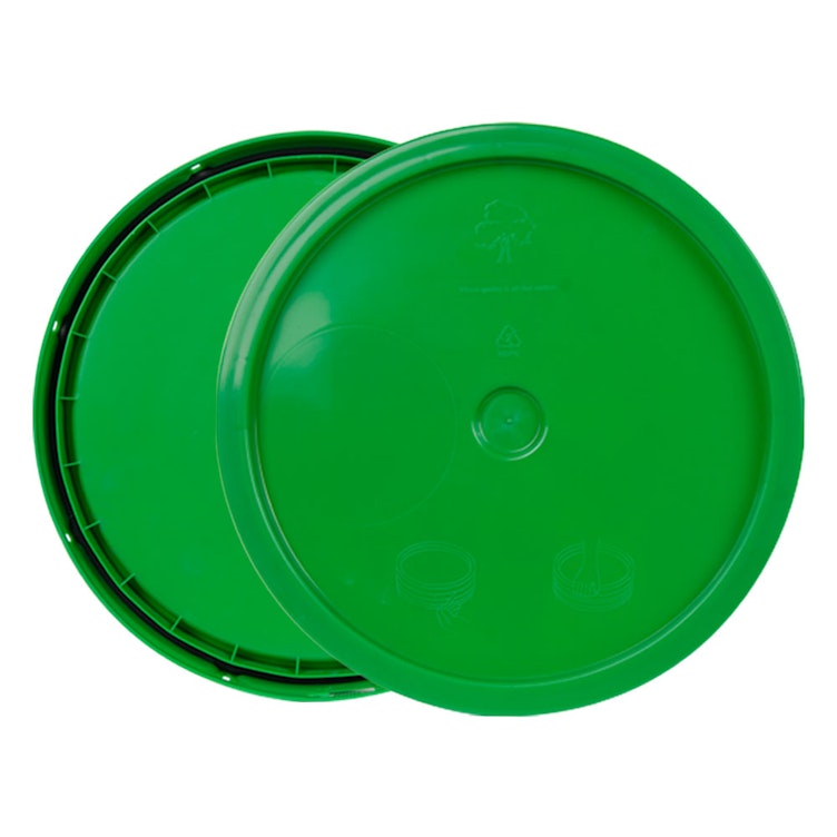 3-1/2 Gallon Green HDPE Economy Round Bucket with Wire Bail Handle &  Plastic Hand Grip (Lid sold separately)