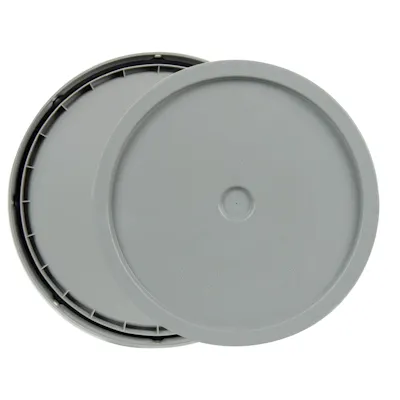 3-1/2 to 5-1/4 Gallon Gray HDPE Economy Round Bucket Lid with Tear Tab