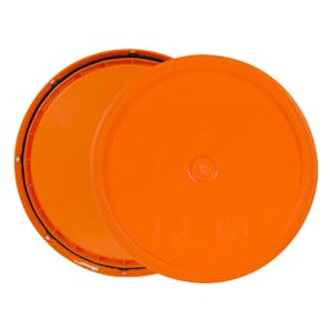 3-1/2 to 5-1/4 Gallon Orange HDPE Economy Round Bucket Lid with Tear Tab