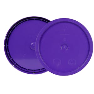 3-1/2 to 5-1/4 Gallon Purple HDPE Economy Round Bucket Lid with Tear Tab