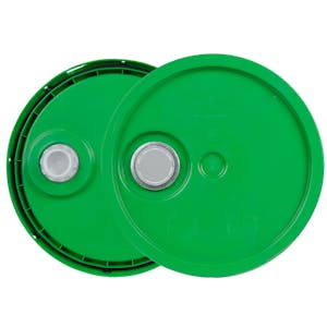 3-1/2 to 5-1/4 Gallon Green HDPE Economy Round Bucket Lid with Pour Spout