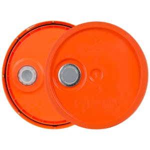3-1/2 to 5-1/4 Gallon Orange HDPE Economy Round Bucket Lid with Pour Spout