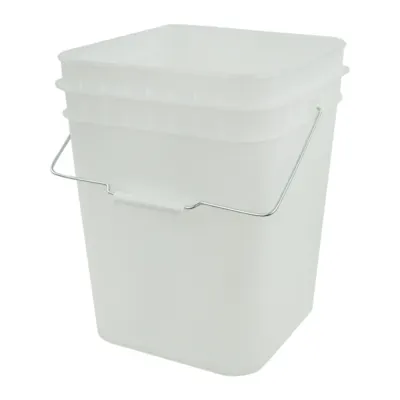 Economy Natural HDPE 4 Gallon Square Bucket (Lid Sold Separately)