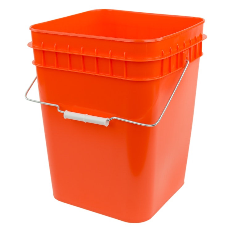 4 Gallon Food Grade Plastic Square Bucket Pail with lid Container ( Pack of  2 )