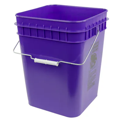 Economy Purple HDPE 4 Gallon Square Bucket (Lid Sold Separately)
