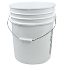 UN Rated White 5 Gallon Bucket w/Metal Handle & Lid w/Rieke Pour Spout