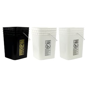 6.5 gal.Square Ez Stor® Bucket Pail and Lid w/handle, 6 Pack