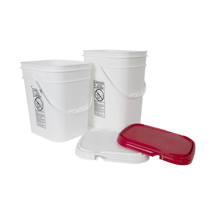 Square Containers, Translucent PP with HDPE Lids