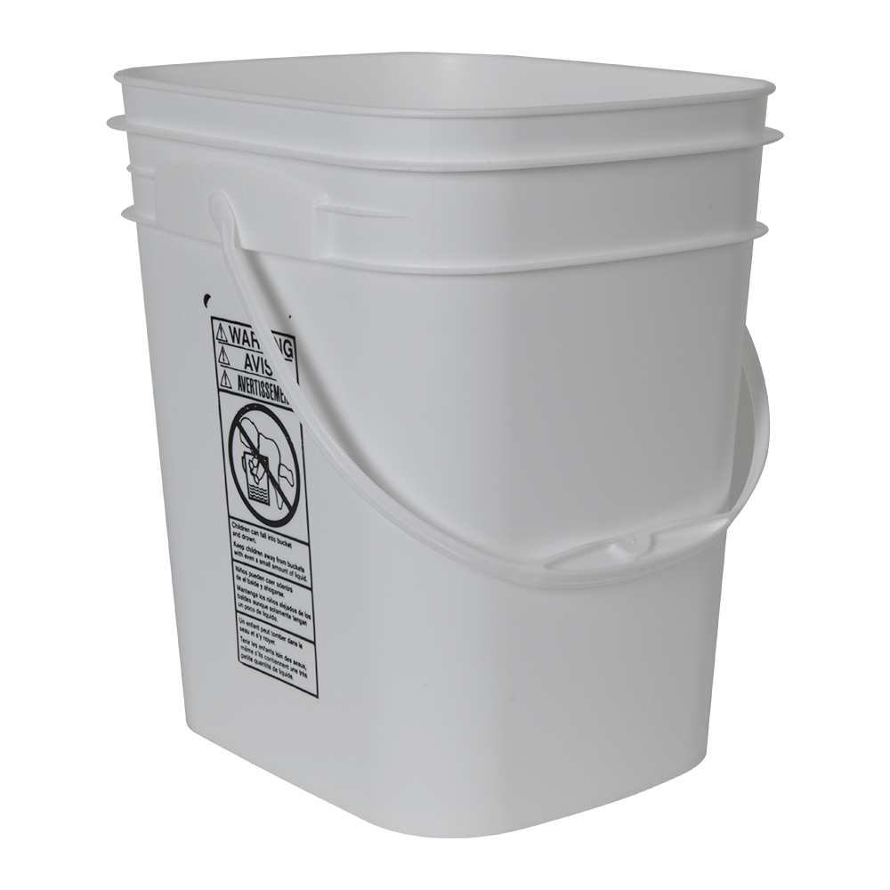 4.25 Gallon Rectangular Tamper Evident Bucket U.S. Plastic Corp