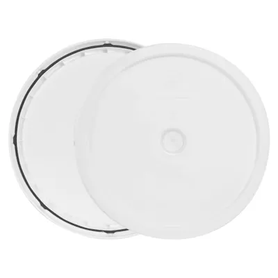 3-1/2 to 5-1/4 Gallon White HDPE Economy Round Bucket Lid with Tear Tab