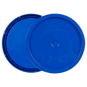 3-1/2 to 5-1/4 Gallon Blue HDPE Economy Round Bucket Lid with Tear Tab