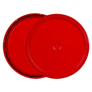 3-1/2 to 5-1/4 Gallon Red HDPE Economy Round Bucket Lid with Tear Tab
